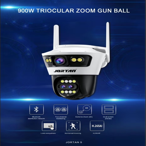Caméra Wi-Fi JORTAN 4 Gun Ball Linkage Double objectifs