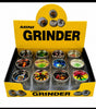 Boite de 24 grinder.              Mini Grinder Métal 2 Parties – Motifs Assortis