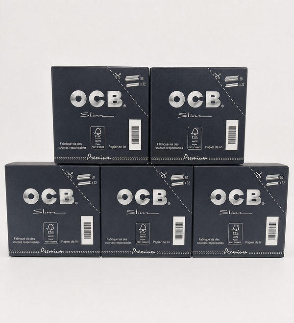 OCB Slim Premium – 5 Boîte de 50 carnets (32 feuilles par carnet)