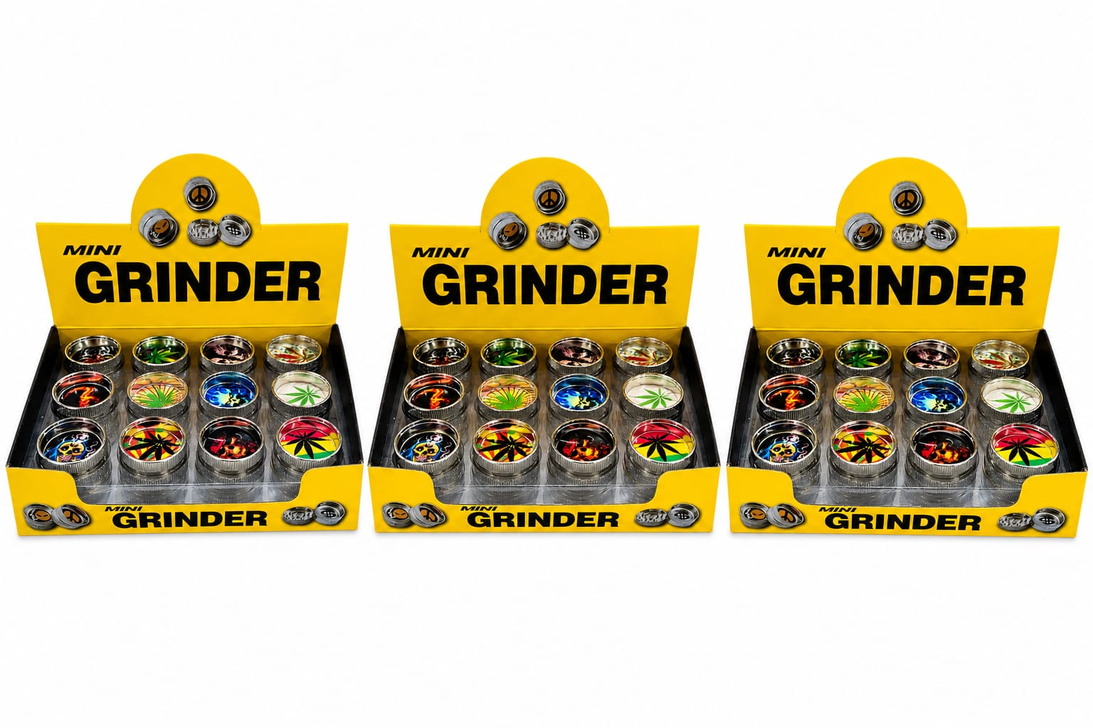 3 boites de 24 mini grinder
